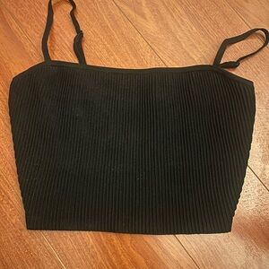 Aritzia Babaton Sculpt Knit Black Ribbed Women's Top